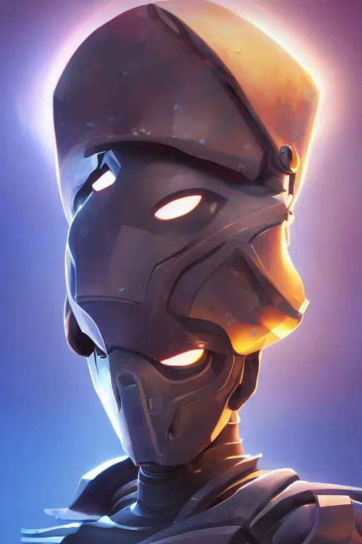 Image similar to epic mask helmet robot ninja portrait stylized as fornite style game design fanart by concept artist gervasio canda, behance hd by jesper ejsing, by rhads, makoto shinkai and lois van baarle, ilya kuvshinov, rossdraws global illumination radiating a glowing aura global illumination ray tracing hdr render in unreal engine 5