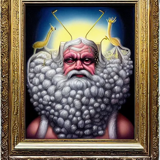 Image similar to Zeus painting by Mark Ryden and Todd Schorr highly detailed