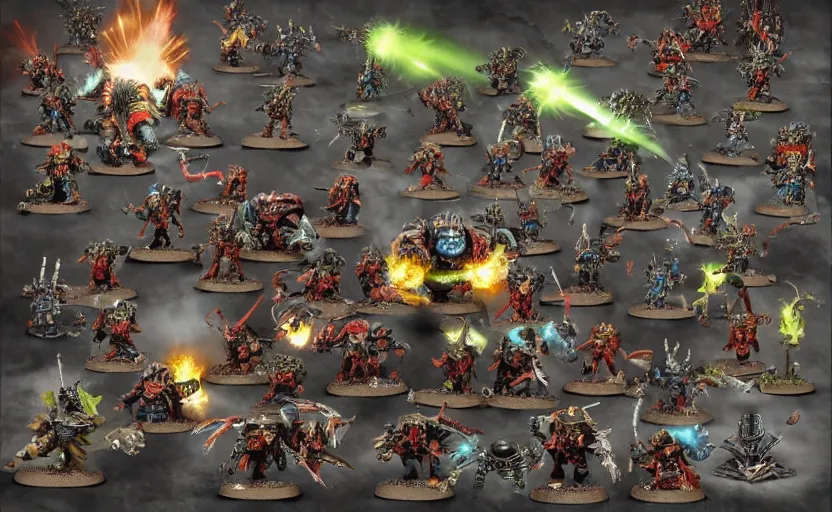 Image similar to warhammer 4 0 k emperor battling chaos gods, dramatic, scifi, epic, space battle