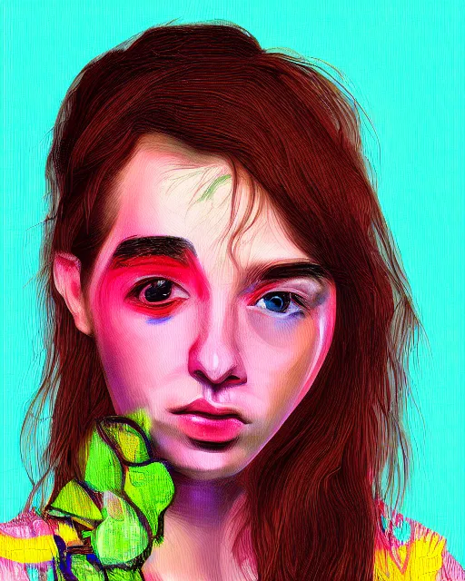 Image similar to fewocious digital portrait painting art of a person