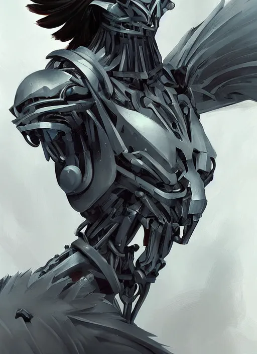 Prompt: anthropomorphic raven bodybuilder cyborg robot swordsman portrait, horror, game design fanart by concept artist gervasio canda, behance hd by jesper ejsing, by rhads, h. r. giger, makoto shinkai and lois van baarle, ilya kuvshinov