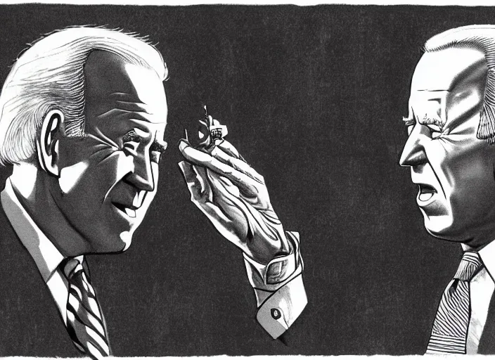 Image similar to joe biden illustration by mike ploog