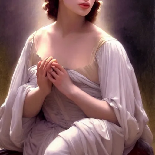 Image similar to Painting of Lady Gaga as Padme Amidala. Art by william adolphe bouguereau. During golden hour. Extremely detailed. Beautiful. 4K. Award winning.