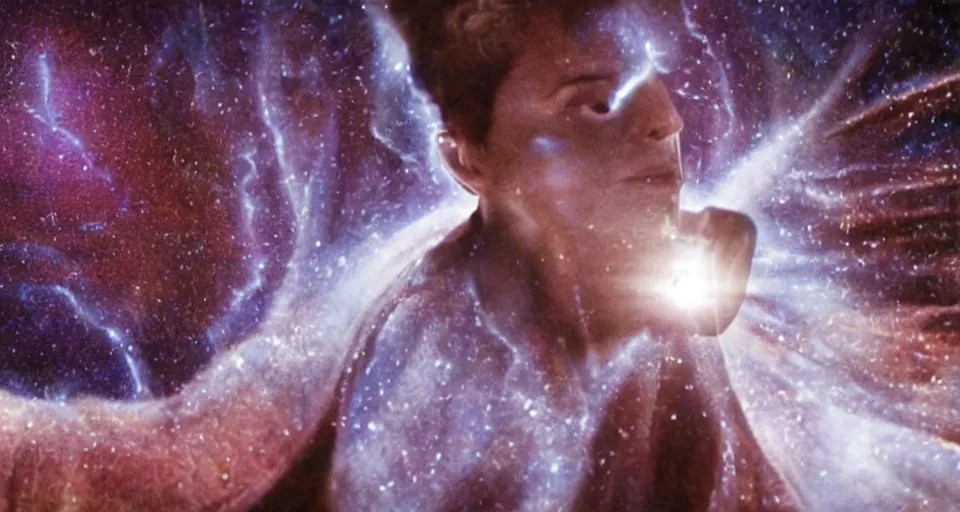 Image similar to film still of a movie about astral projection