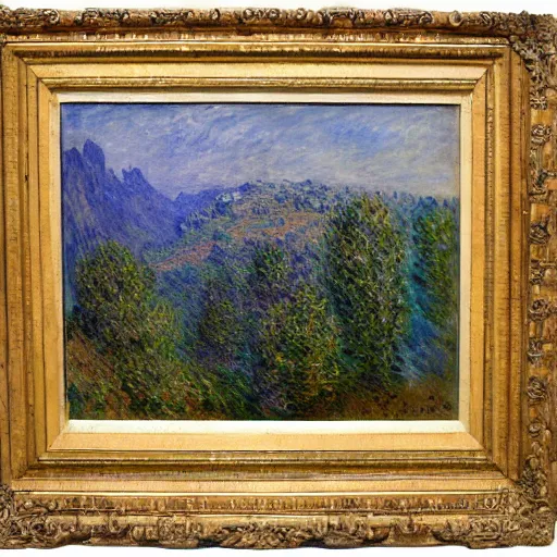 Image similar to Claude Monet Mountainous Landscape, 1860, oil on canvas deframed