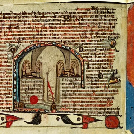 Image similar to The hollow hill of the gods, illustrated in medieval manuscript. Confidential.