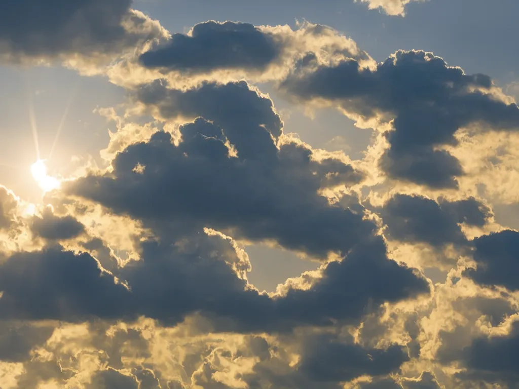 Prompt: a cloud swalling the sun in the afternoon, global light, photorealistic, photo taken from dslr camera