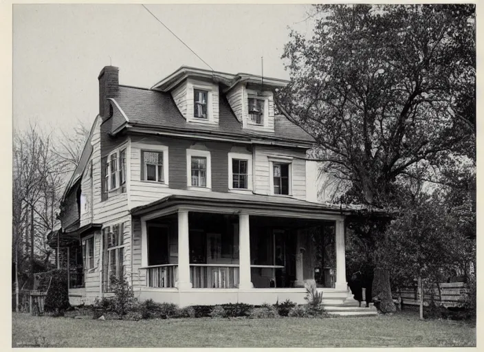 Prompt: an average house in the suburbs from the 1920’s