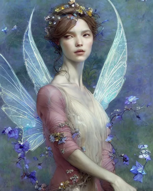 Prompt: a beautiful fairy, by Edgar Maxence and Ross Tran and Michael Whelan and Boris Valejo