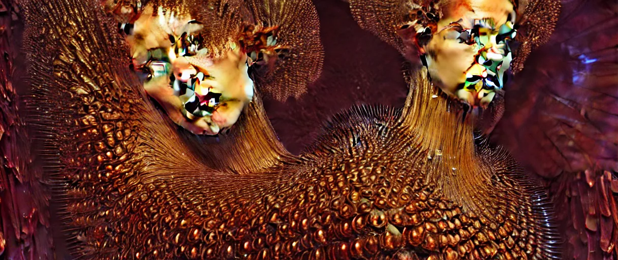 Image similar to hyperrealist highly detailed english medieval portrait of high fashion archangel wrapped in ferrofluid liquid, by Annie Swynnerton and Tino Rodriguez and Maxfield Parrish, elaborately costumed, rich color, dramatic cinematic lighting, extremely detailed, radiating atomic neon corals, concept art pascal blanche dramatic studio lighting 8k wide angle shallow depth of field