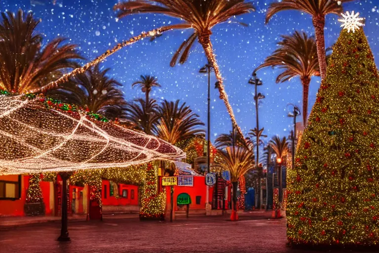 Prompt: christmas in the canary islands, realistic, 4 k, detailed, high quality, winter, cinematic