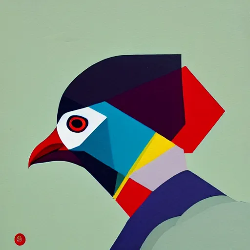 Prompt: majestic pigeon, royal bird, profile picture by Sachin Teng, asymmetrical, Organic Painting , Matte Painting, geometric shapes, hard edges, graffiti, street art:2 by Sachin Teng:4