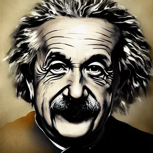 Image similar to portrait of Albert Einstein, Greg Rutkowski, photorealistic