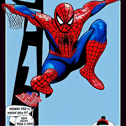 Image similar to SPIDERMAN do slam dunk