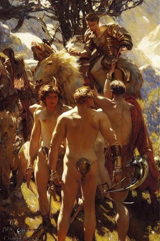 Image similar to the chronicles of narnia, painting by gaston bussiere, craig mullins, j. c. leyendecker, tom of finland