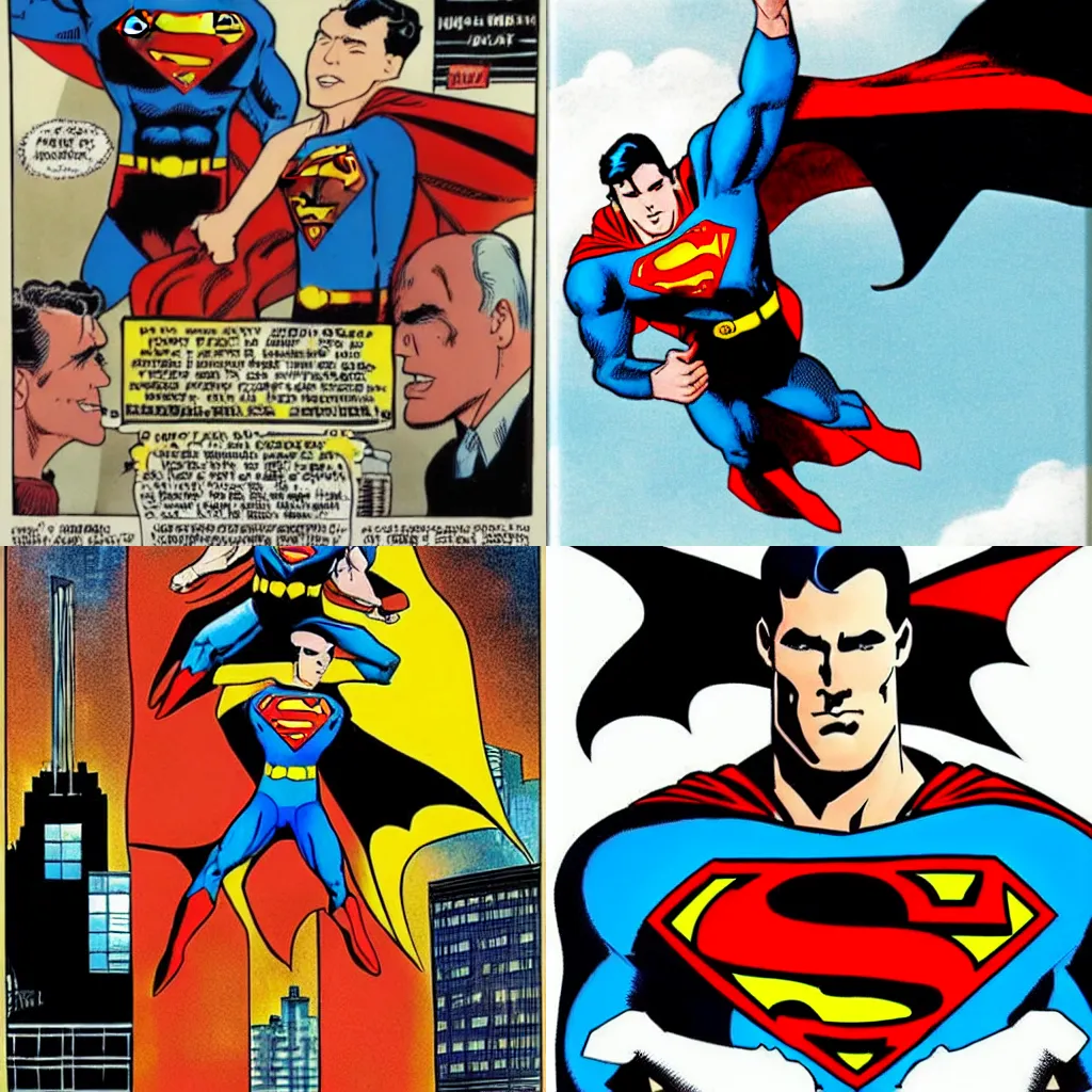Prompt: Superman and Batman