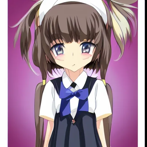 Prompt: anime schoolgirl easter island head