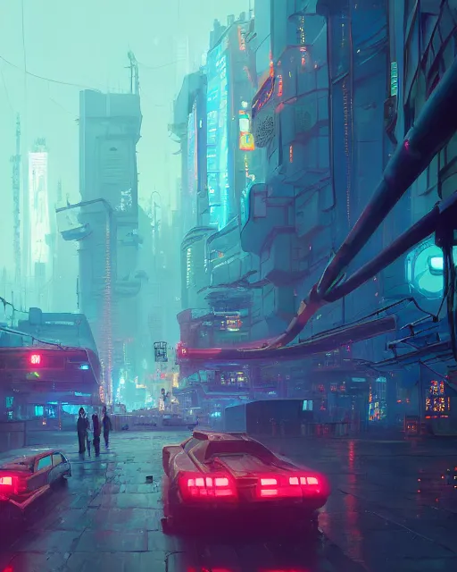 Image similar to painting of cyberpunk kyiv, detailed, by simon stalenhag, cory loftis, james gilleard, atey ghailan, makoto shinkai, goro fujita, studio ghibli, rim light, exquisite lighting, clear focus, very coherent, plain background, soft painting