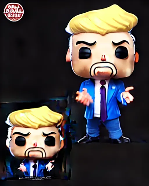 Image similar to donald trump as a funko pop, studio lighting, artstation, 4 k, highly detailed