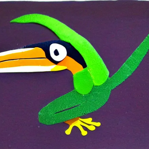 Image similar to a toucan and frog hybrid