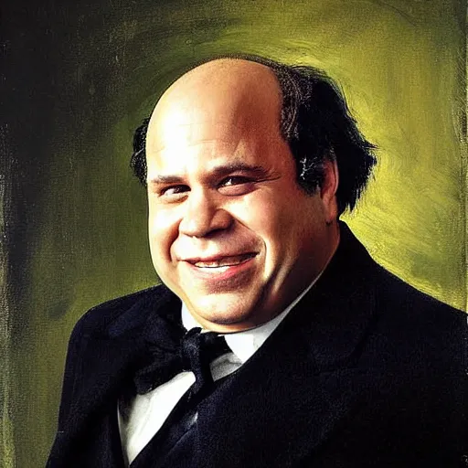 Prompt: danny davito frank reynolds movie actor photograph, portrait, famous painting, by ilya repin