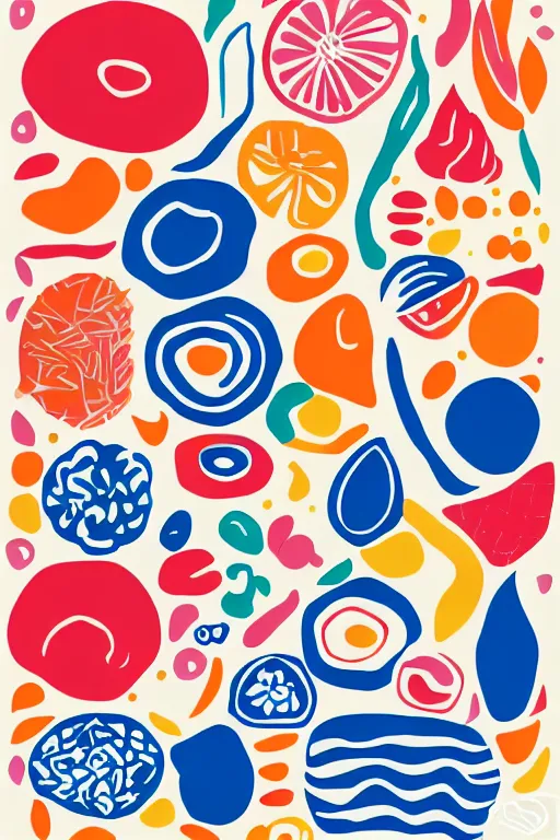 Image similar to minimalist boho style art of colorful flours, in the style of matisse, illustration, vector art