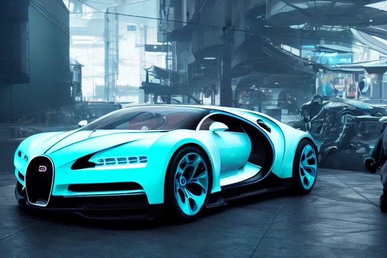 Prompt: Futuristic luxury car concept, Bugatti Chiron combined with Rolls Royce Phantom, angular and sharp industrial design, inspired by Cyberpunk 2077 Rayfield, driving across dystopian cyberpunk landscape, futuristic car concept, concept car design, digital illustration, telephoto lens, low shot camera angle, cinematic lighting, Octane render, VRay, 3D rendering, automobile design, Unreal Engine 5