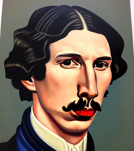 Prompt: a wwi propaganda portrait of adam driver by jon whitcomb and albrecht anker and sydney prior hall, hyperrealism