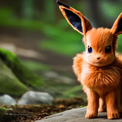 Prompt: national geographic photo of eevee, pokemon in the wild, intricate, portrait, 8 k highly professionally detailed, hdr, award winning