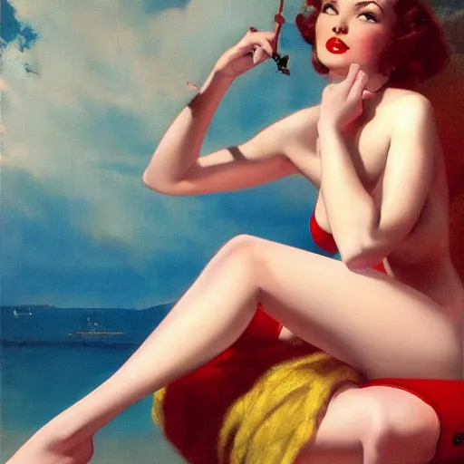 Image similar to a gil elvgren painting