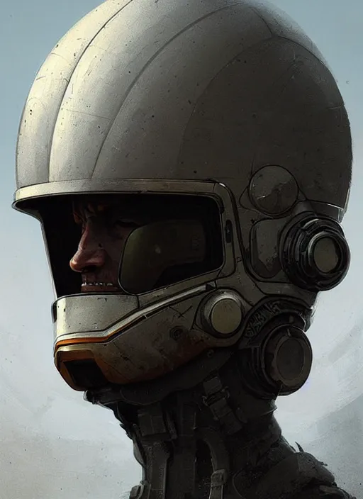 Image similar to a futuristic post apocalypse helmet highly detailed, digital painting, concept art, smooth, sharp focus, illustration, art by greg rutkowski