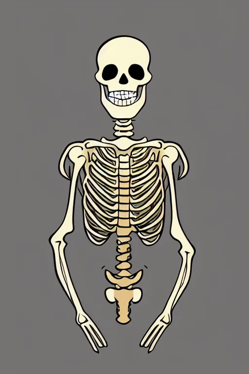 Image similar to A portrait of a skeleton in a suit, sticker, colorful, illustration, highly detailed, smooth and clean vector curves, no jagged lines, vector art, smooth