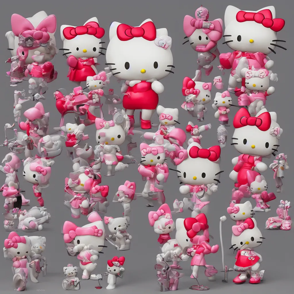 Image similar to A 3D Hello kitty figure by figure by Tyler Edlin