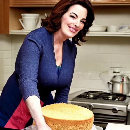 Image similar to nigella lawson diving into cake mix