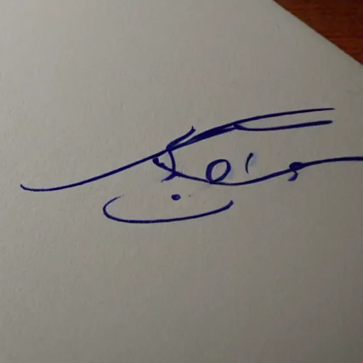 Image similar to signature drawn with calligraphic pen