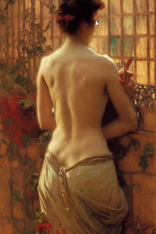 Image similar to attractive woman, florence, painting by gaston bussiere, craig mullins, greg rutkowski, alphonse mucha