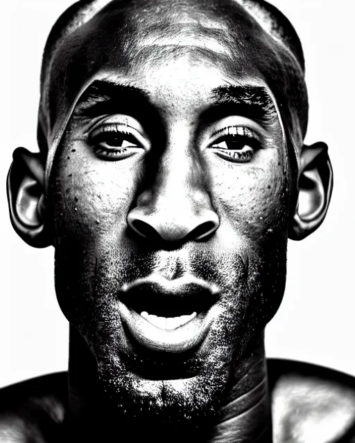 Image similar to close up portrait of kobe bryant, wrinkled, in his 7 0 s. photography by ansel adams, 1 5 mm lens, in his study, trending on artstation