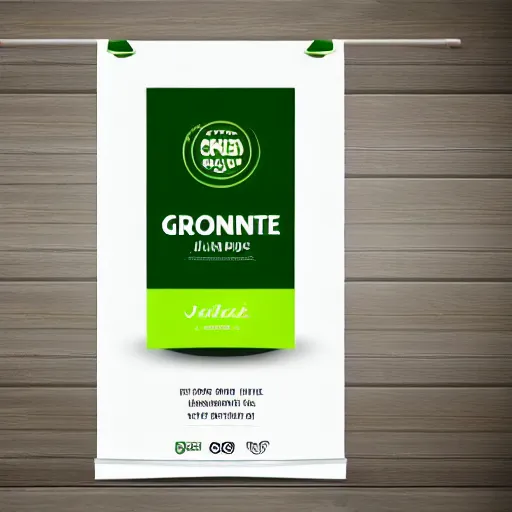 Prompt: banner template green color, high contrast, juice, coffee packaging label template