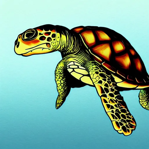 Image similar to portrait of an excited turtle, hayao miyazaki, cartoon, anime, sharp, focus, illustration