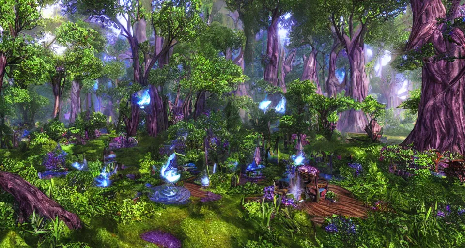 Image similar to Enchanted and magic forest, from Warcraft