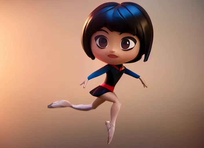 Prompt: filipina prima ballerina as nendoroid walking on a tightrope in the incredibles movie style, anime, disney, pixar, 8 k, hd, dof, kodak film, volumetric lighting, subsurface scattering, photorealistic, octane render, details