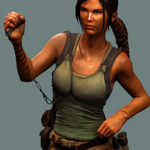 Prompt: Lara Croft zbrush render