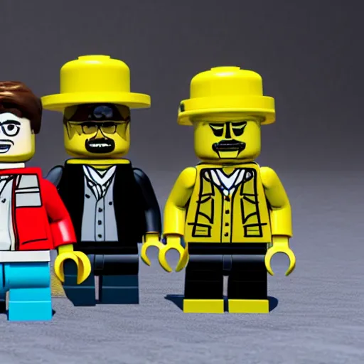 Prompt: Breaking Bad lego set with walter white and jesse pinkman, chemistry set