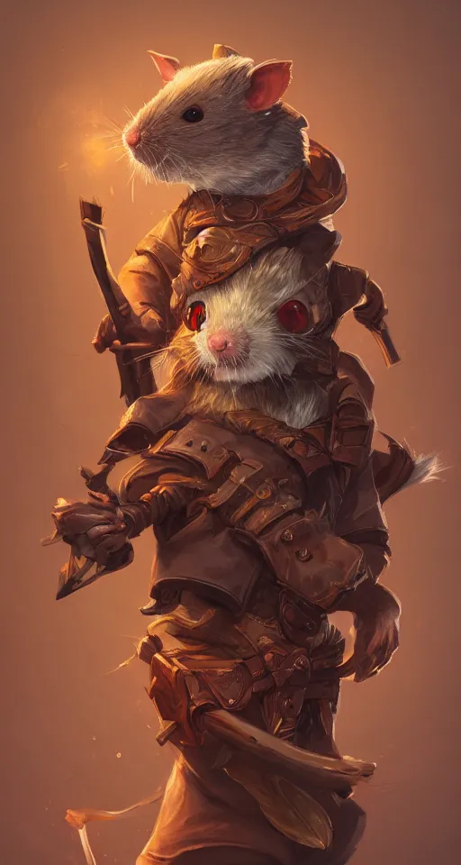 Prompt: illustration of a rat holding a wooden shotgun wearing a coat, dramatic standing, intricate, elegant, highly detailed, centered, digital painting, artstation, concept art, smooth, sharp focus, league of legends concept art, wlop