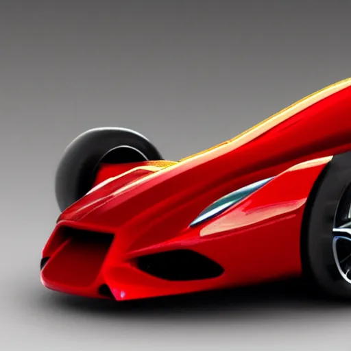 Prompt: a red ferrari wheelchair concept render