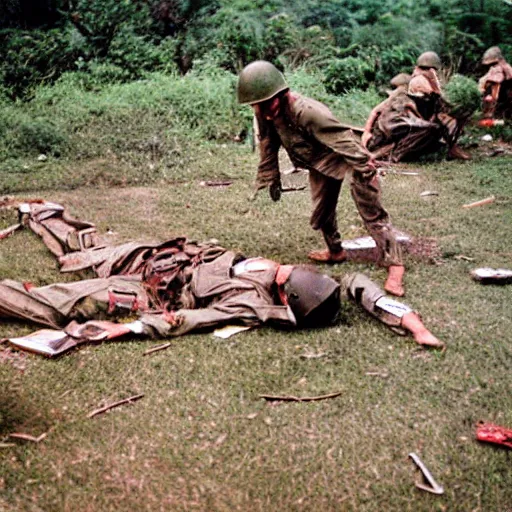 Prompt: aftermath of a bloody battle vietnam war