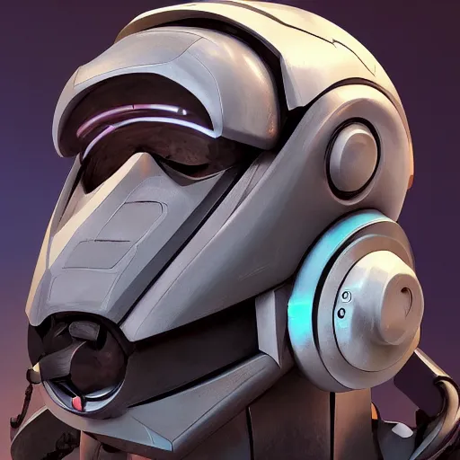 Prompt: artstation profile picture, cool robot profile