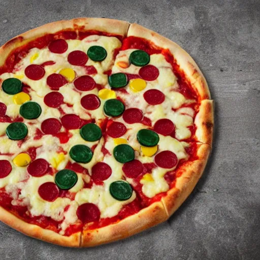 Image similar to pokeball pizza