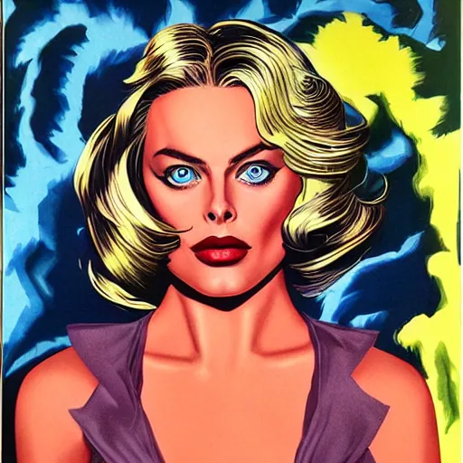 Image similar to eye shadow makeup smokey eyes margot robbie by artgem by brian bolland by alex ross by artgem by brian bolland by alex rossby artgem by brian bolland by alex ross by artgem by brian bolland by alex ross