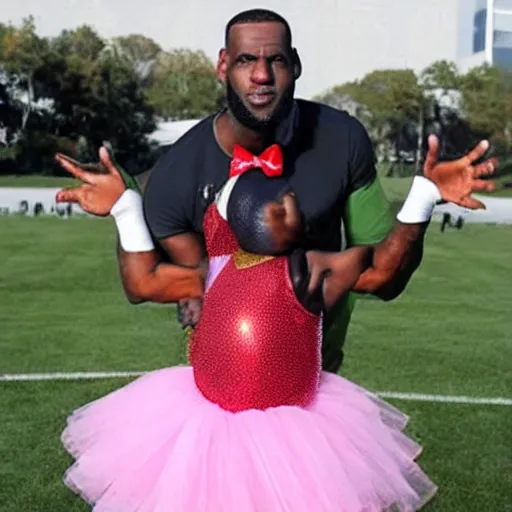 Image similar to lebron iames in a tutu
